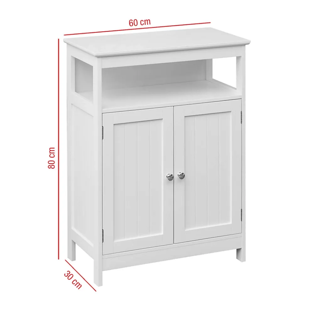 Mobili Rebecca Armoire de Salle de Bains 2 Portes et étagère MDF Blanc Rebecca Mobili