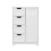 Mobili Rebecca Armoire de Salle de Bains 4 Tiroirs 1 Porte en MDF Blanc Rebecca Mobili