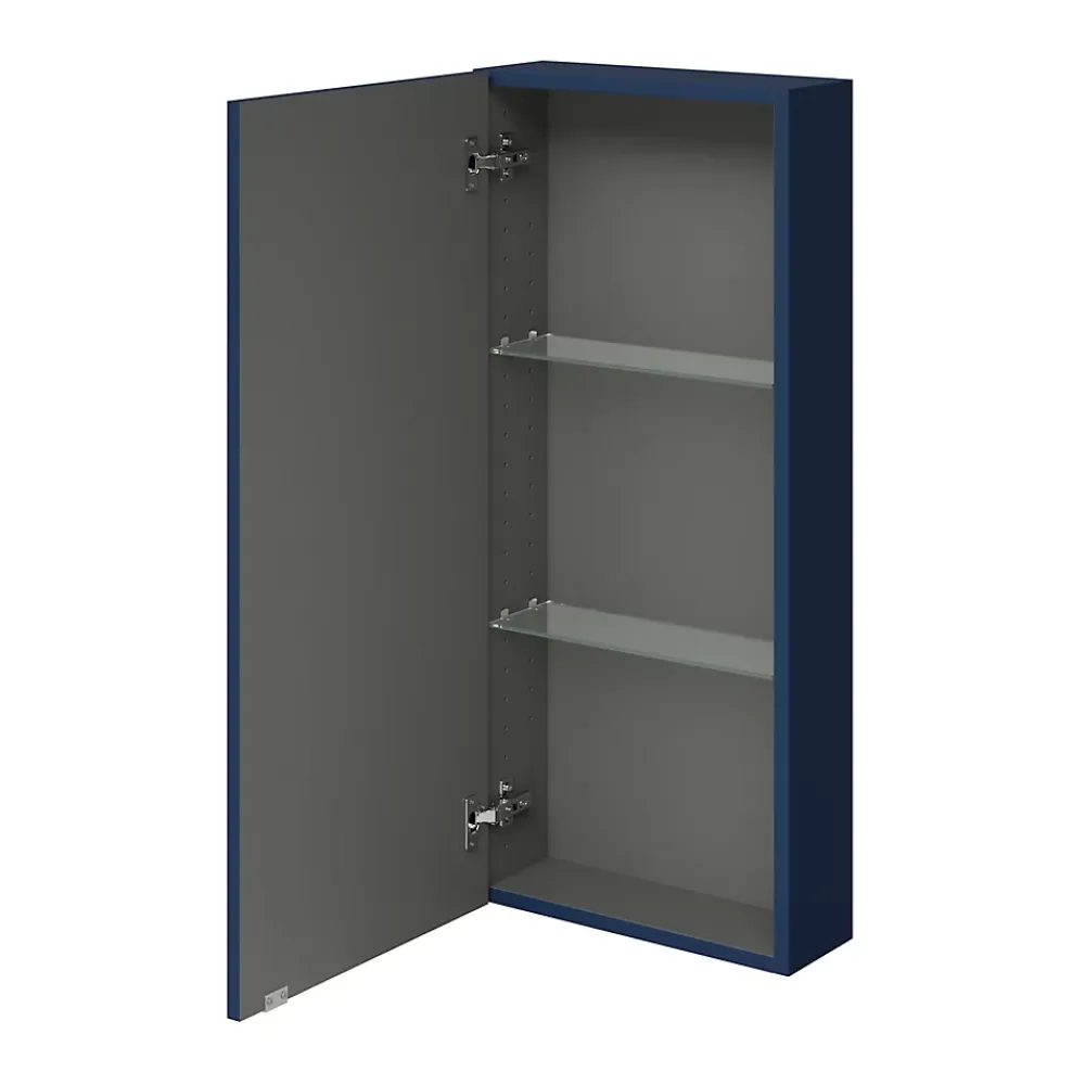 GoodHome Armoire de salle de bains faible profondeur bleu nuit mat l.40 x H.90 x P.15 cm, Imandra