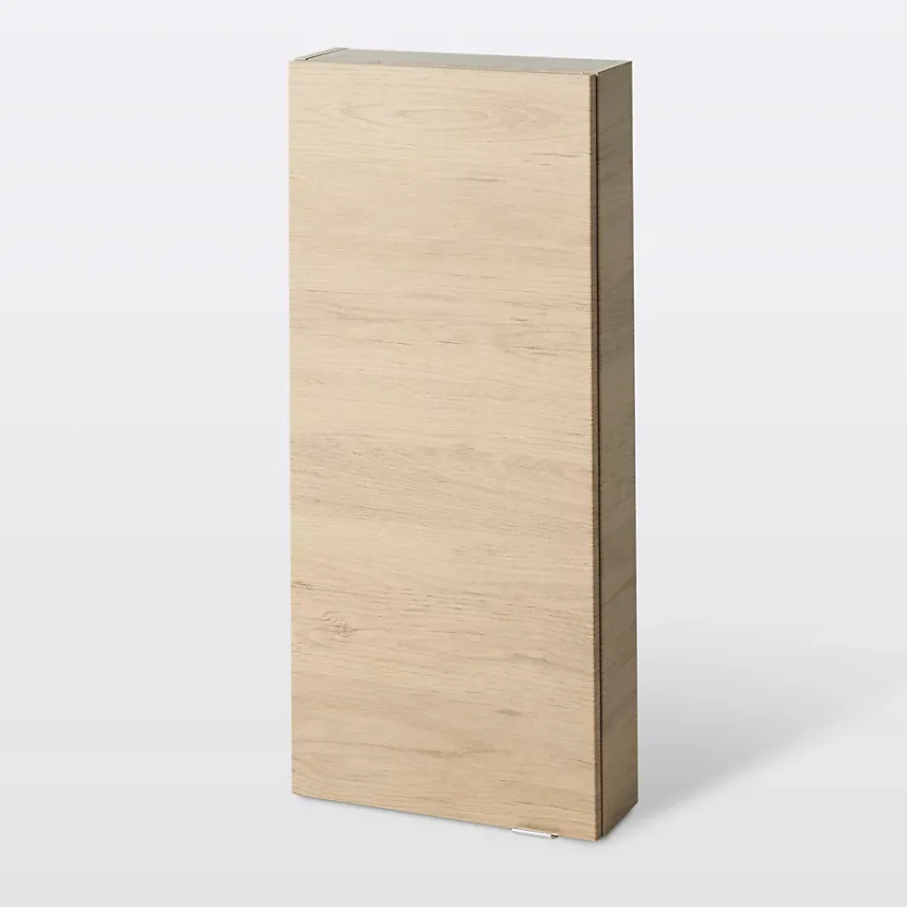 GoodHome Armoire de salle de bains faible profondeur effet chêne l.40 x H.90 x P.15 cm, Imandra