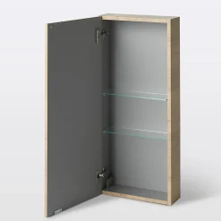 GoodHome Armoire de salle de bains faible profondeur effet chêne l.40 x H.90 x P.15 cm, Imandra