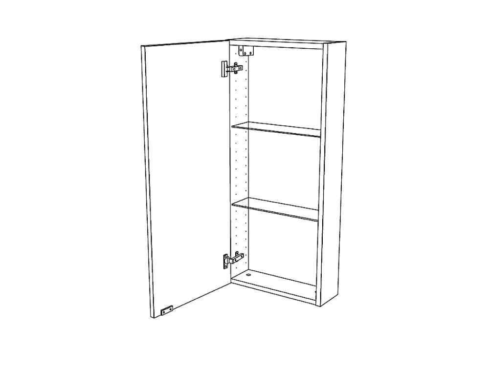 GoodHome Armoire de salle de bains faible profondeur effet chêne l.40 x H.90 x P.15 cm, Imandra