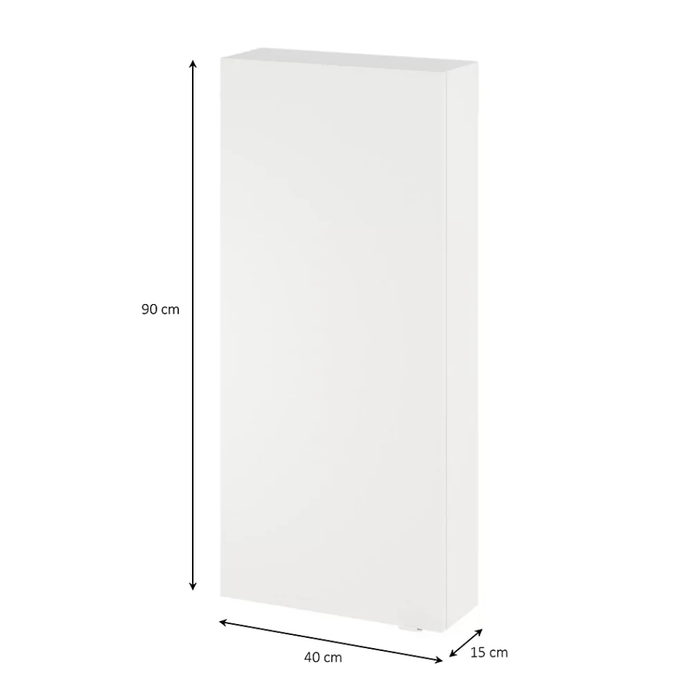 Armoire De Salle De Bains|GoodHome Armoire de salle de bains faible profondeur blanc mat l.40 x H.90 x P.15 cm, Imandra