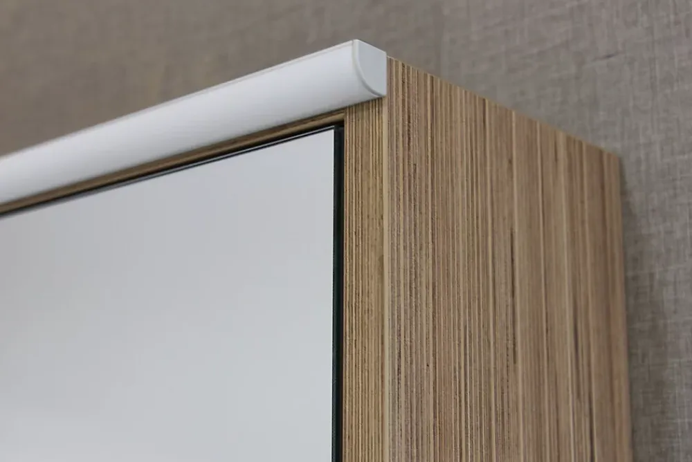 Decotec Armoire de salle de bains lumineuse LED avec miroir effet bois l.90 x H.70 x P.18 cm, Havana