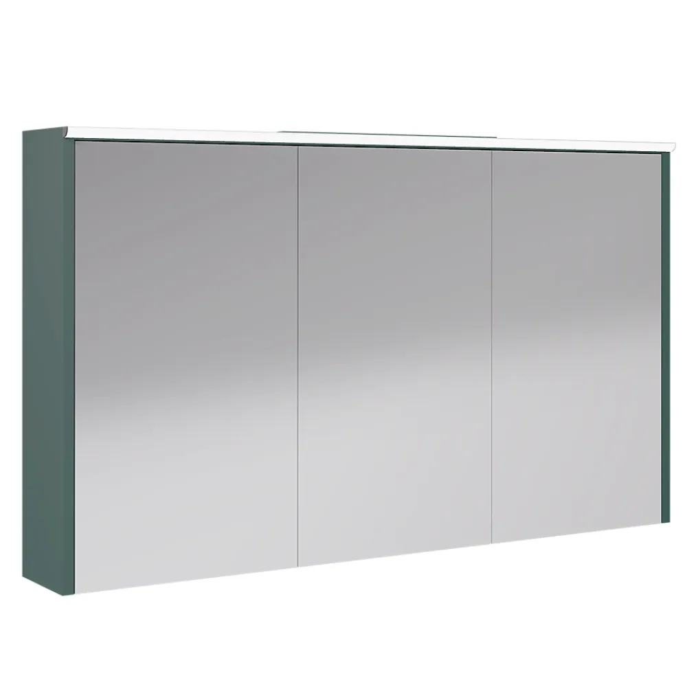 Decotec Armoire de salle de bains éclairante LED vert toundra avec miroir l.120 x H.70 x P.18 cm, Archi