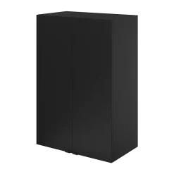 GoodHome Armoire de salle de bains noir mat l.60 x H.90 x P.36 cm, Imandra