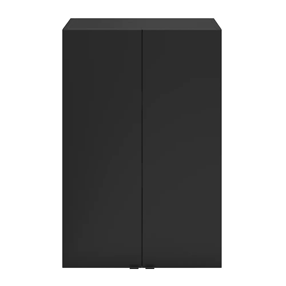 GoodHome Armoire de salle de bains noir mat l.60 x H.90 x P.36 cm, Imandra