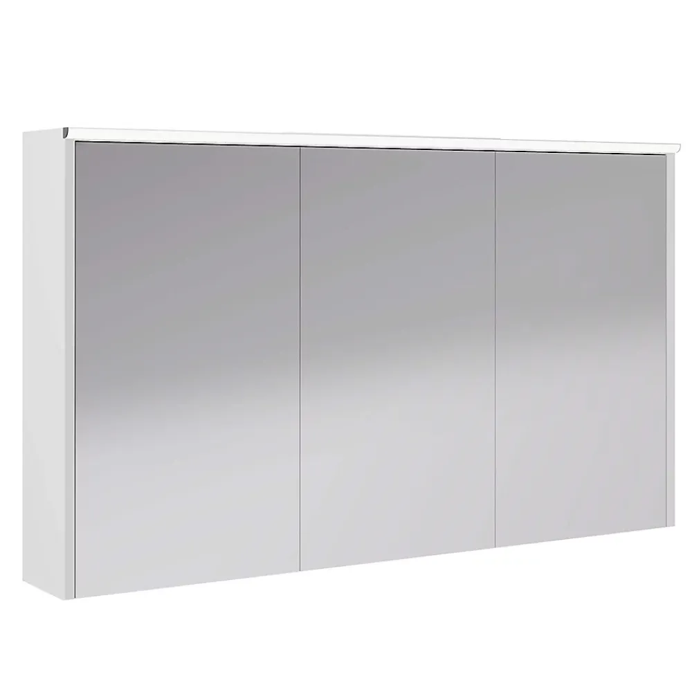 Armoire De Toilette|Decotec Armoire de salle de bains éclairante avec miroir Archi blanc mat 120 cm