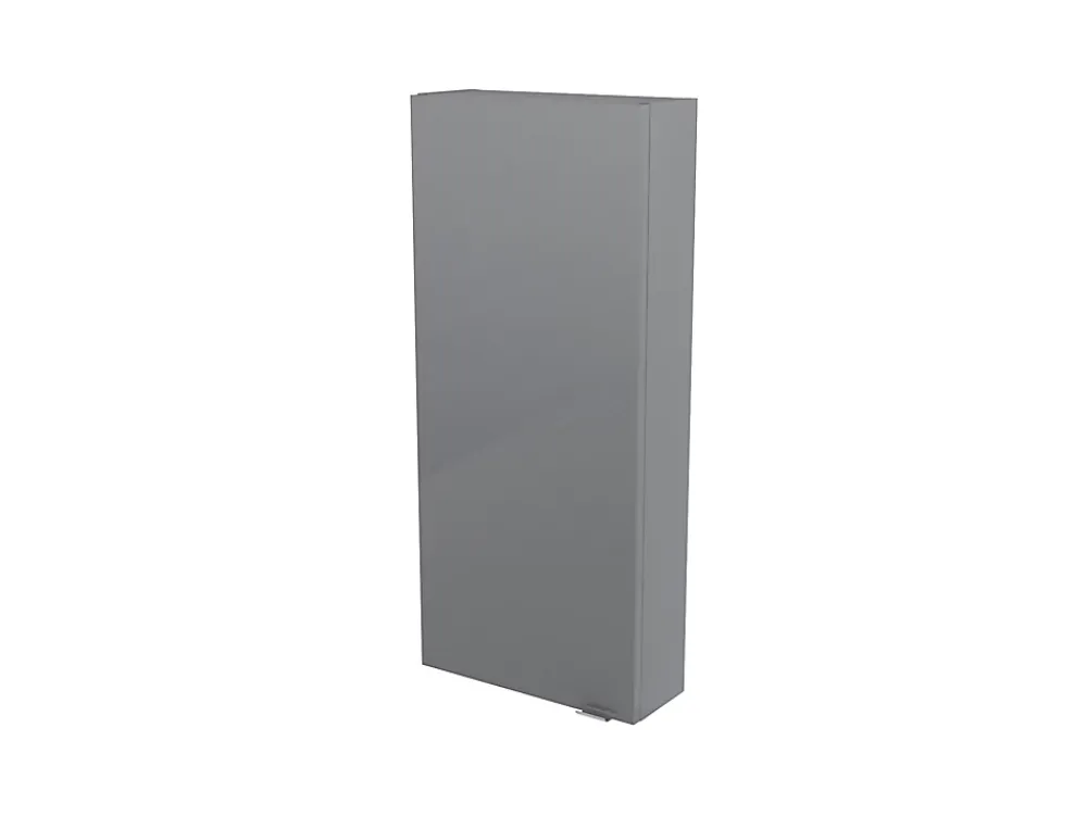 Meuble Wc|Colonne De Salle De Bains|GoodHome Armoire de salle de bains faible profondeur gris brillant l.40 x H.90 x P.15 cm, Imandra