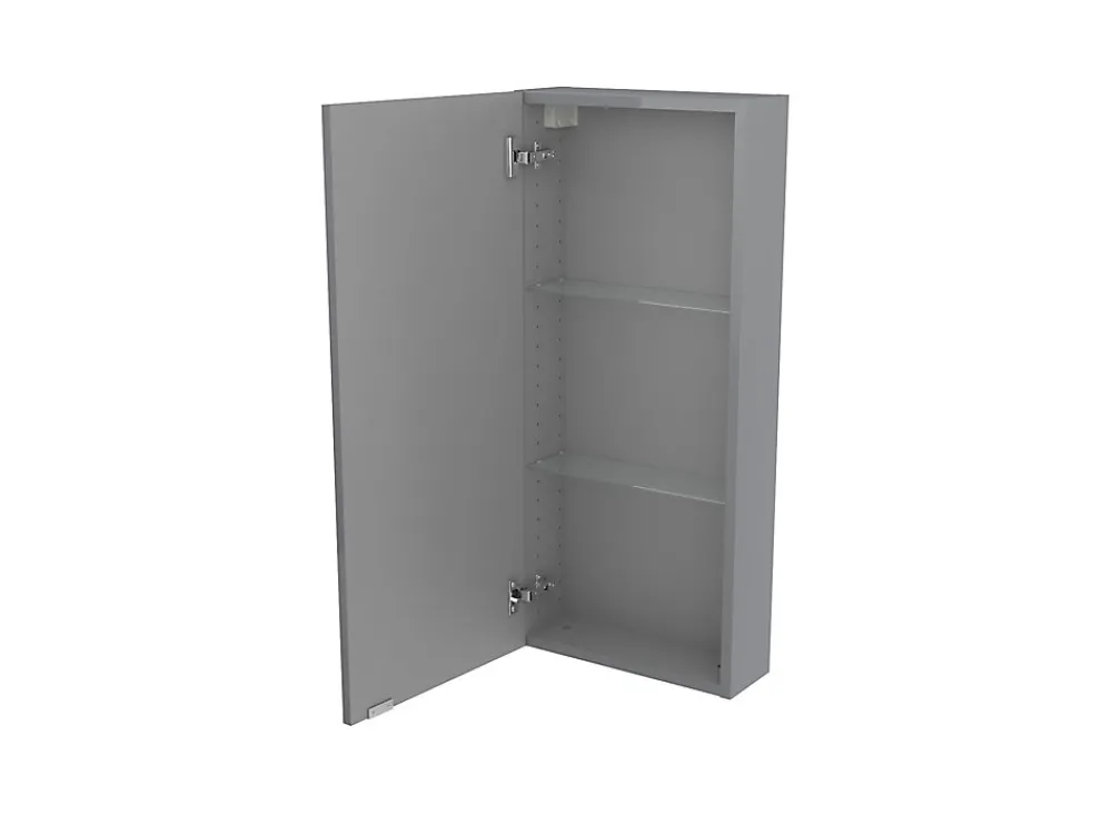 Meuble Wc|Colonne De Salle De Bains|GoodHome Armoire de salle de bains faible profondeur gris brillant l.40 x H.90 x P.15 cm, Imandra