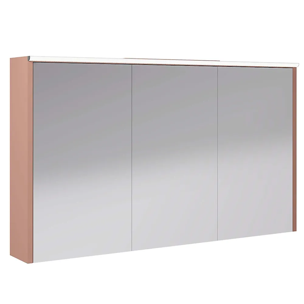 Decotec Armoire de salle de bains éclairante avec miroir Archi terracotta mat 120 cm