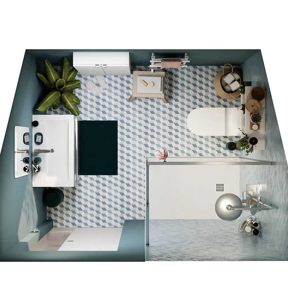 GoodHome Armoire de salle de bains faible profondeur blanc brillant l.60 x H.90 x P.15 cm, Imandra