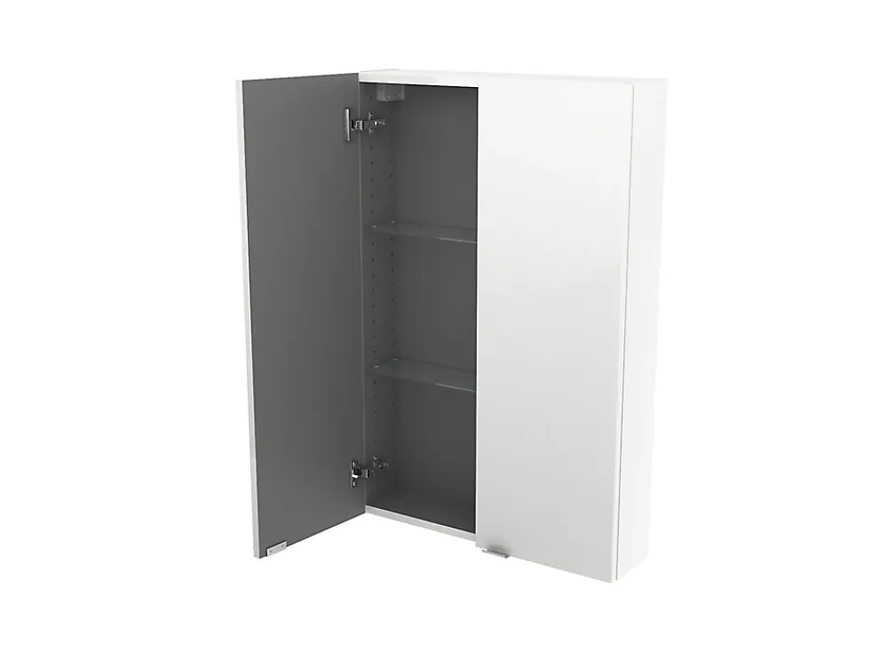 GoodHome Armoire de salle de bains faible profondeur blanc brillant l.60 x H.90 x P.15 cm, Imandra