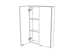 GoodHome Armoire de salle de bains faible profondeur blanc brillant l.60 x H.90 x P.15 cm, Imandra
