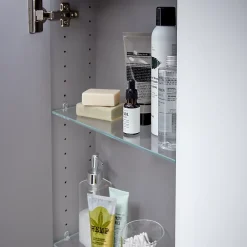 GoodHome Armoire de salle de bains faible profondeur blanc brillant l.60 x H.90 x P.15 cm, Imandra