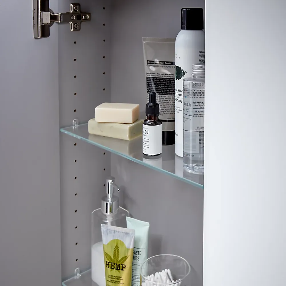 GoodHome Armoire de salle de bains faible profondeur blanc brillant l.60 x H.90 x P.15 cm, Imandra