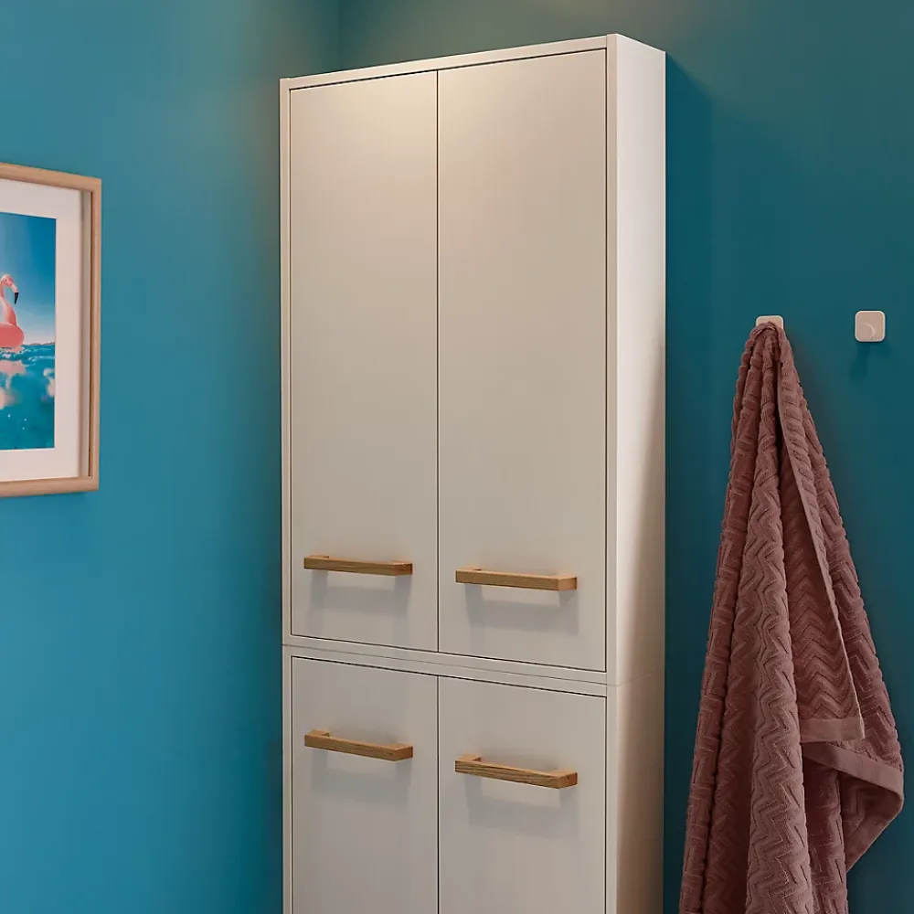 Meuble Wc|Armoire De Salle De Bains|GoodHome Armoire de salle de bains faible profondeur Ladoga blanc L. 60 x H. 90 x P. 15 cm