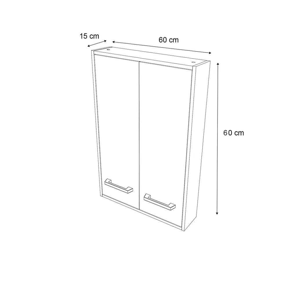 Meuble Wc|Armoire De Salle De Bains|GoodHome Armoire de salle de bains faible profondeur Ladoga blanc L. 60 x H. 90 x P. 15 cm