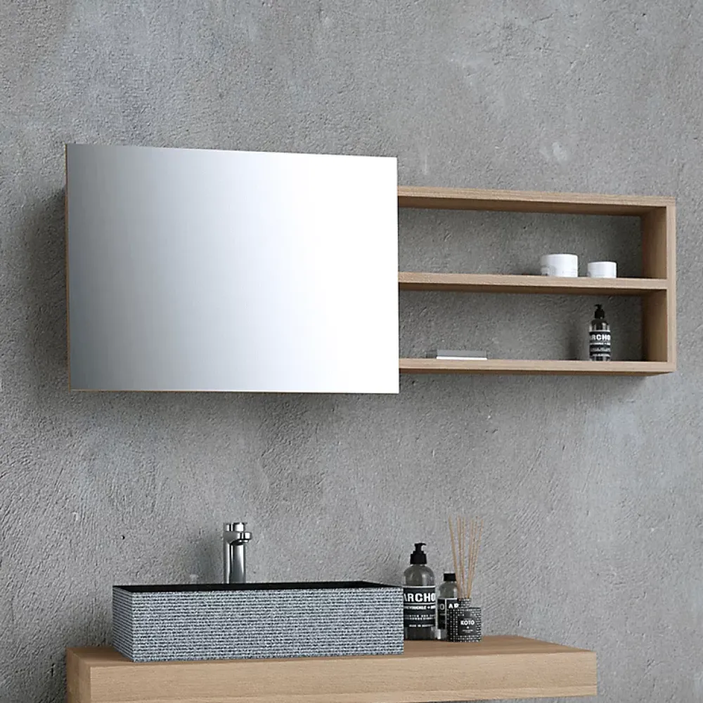 Byca Armoire de toilette 100 cm en Chêne naturel - Hémi