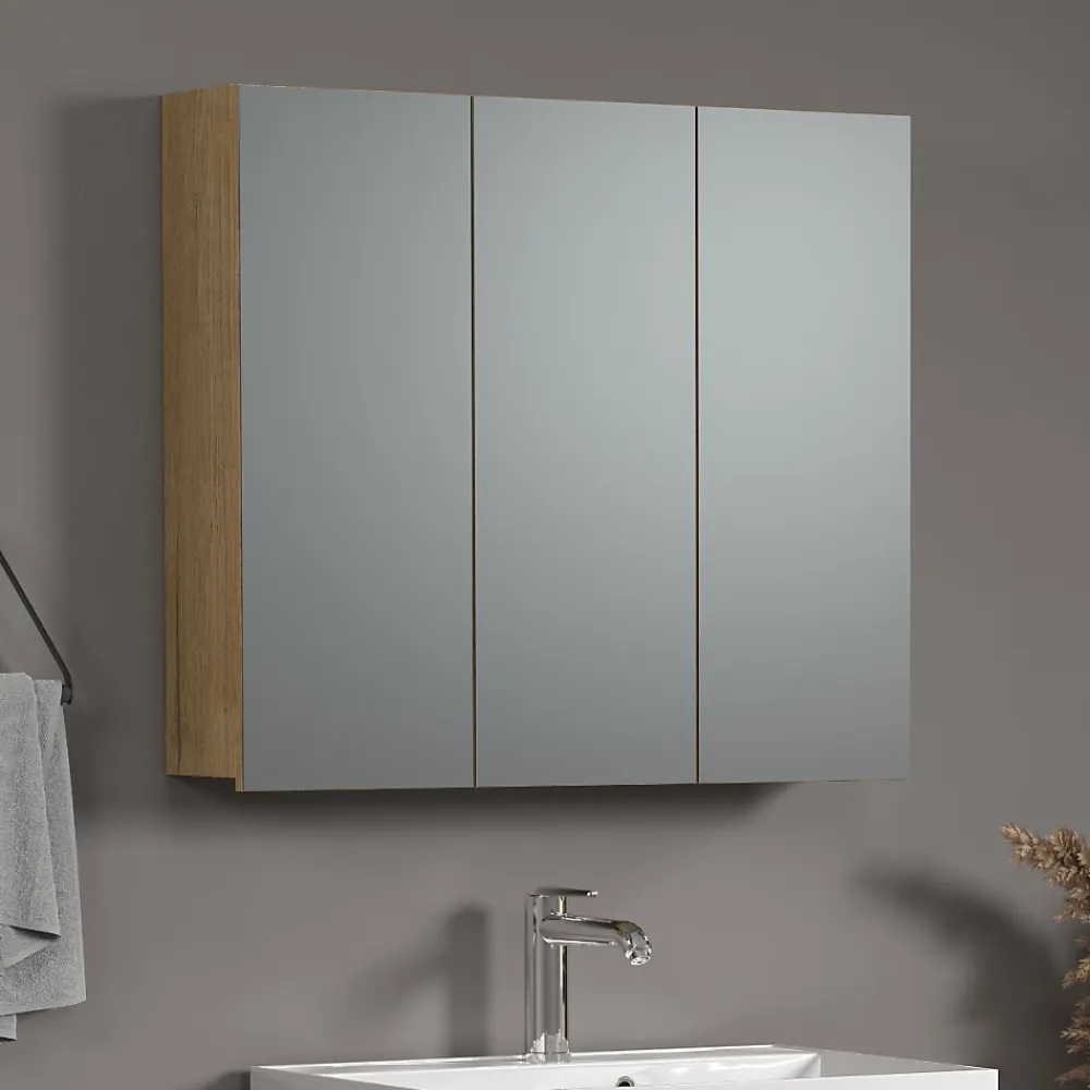 Calicosy Armoire de toilette 3 portes miroir L90 cm - PUREBLISS
