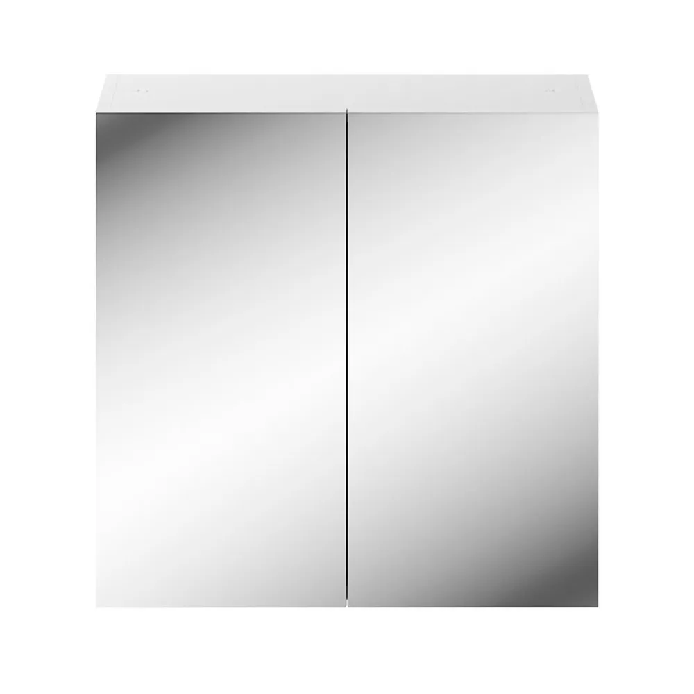Armoire de toilette 2 portes miroir l.55 x H.54 x P.14,6 cm, Opah