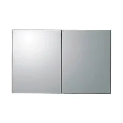 Bernstein Armoire de toilette aluminium 2 portes- miroir à l'intérieur et à l'extérieur - 100x66x12cm
