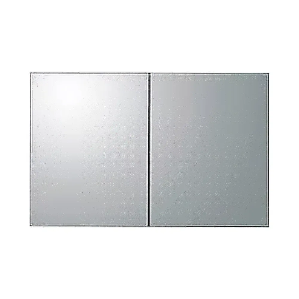 Bernstein Armoire de toilette aluminium 2 portes- miroir à l'intérieur et à l'extérieur - 100x66x12cm