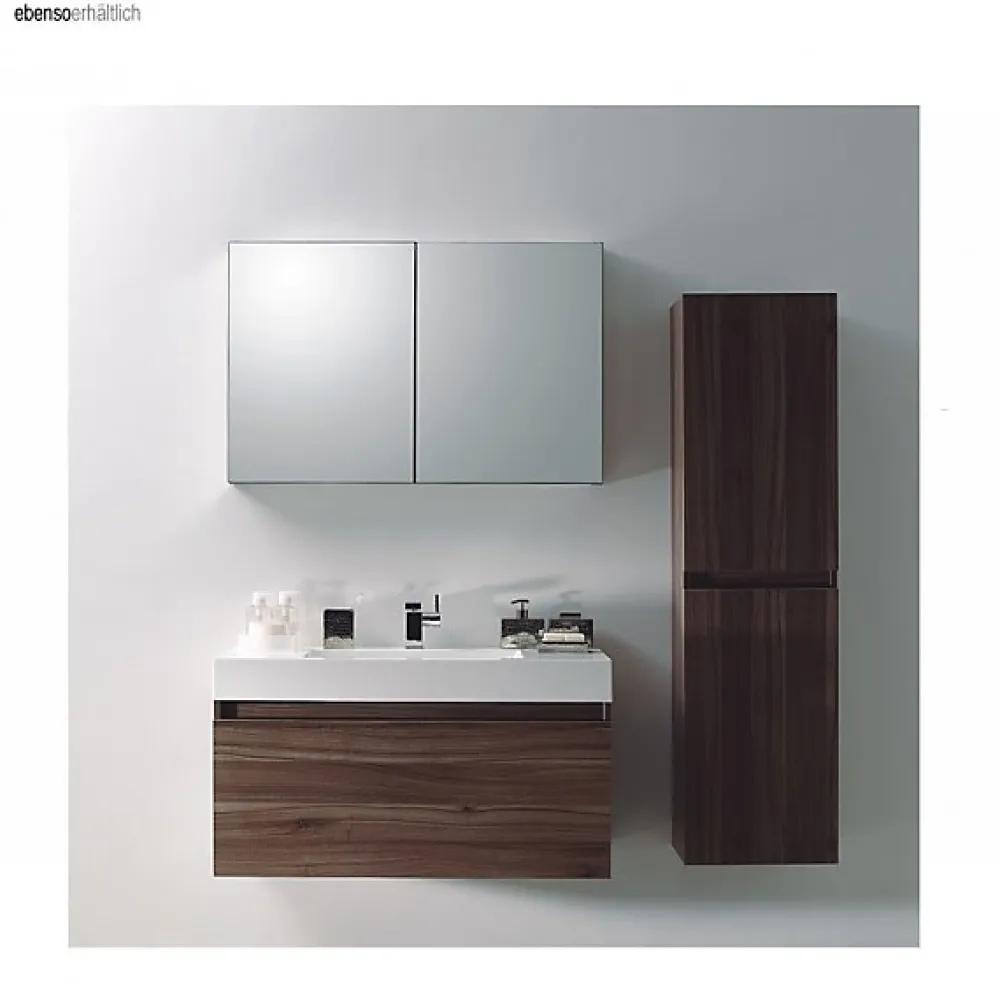 Bernstein Armoire de toilette aluminium 2 portes- miroir à l'intérieur et à l'extérieur - 100x66x12cm