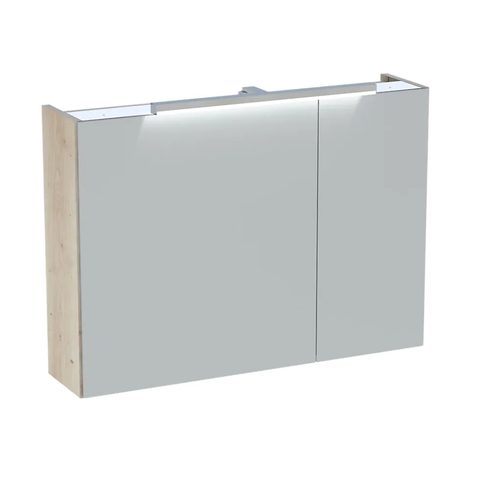 Armoire de toilette avec miroir effet chêne artisan l.90 cm, Calao