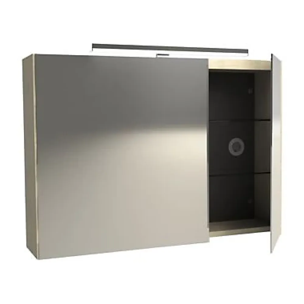 Armoire De Toilette| Armoire de toilette avec miroir effet chêne l.90 cm, Calao