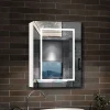 AICA Sanitaire Armoire de toilette avec Miroir LED Anti-Buée, Blanc 60x70 cm, Éclairage 3 Couleurs et Prise Rasoir,