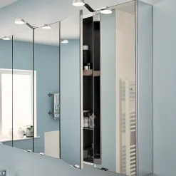 Armoire De Toilette|Meuble De Salle De Bains Faible Profondeur|GoodHome Armoire de toilette avec miroir l.60 x H.90 x P.15 cm, Imandra