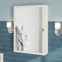 GoodHome Armoire de toilette blanc mat l.50 x H.70 x P.15 cm, Perma