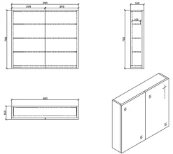 Armoire De Toilette|Stano Armoire de toilette bloc-miroir SIENA largeur 80 cm blanc laque