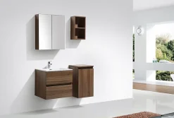 Armoire De Toilette|Meuble De Salle De Bains Faible Profondeur|Stano Armoire de toilette bloc-miroir SIENA largeur 60 cm noyer