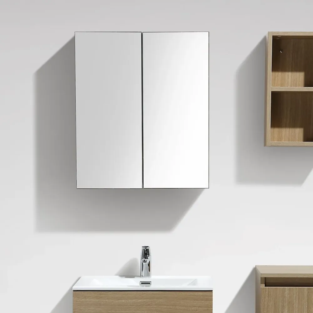 Armoire De Toilette|Stano Armoire de toilette bloc-miroir SIENA largeur 60 cm chêne clair texture