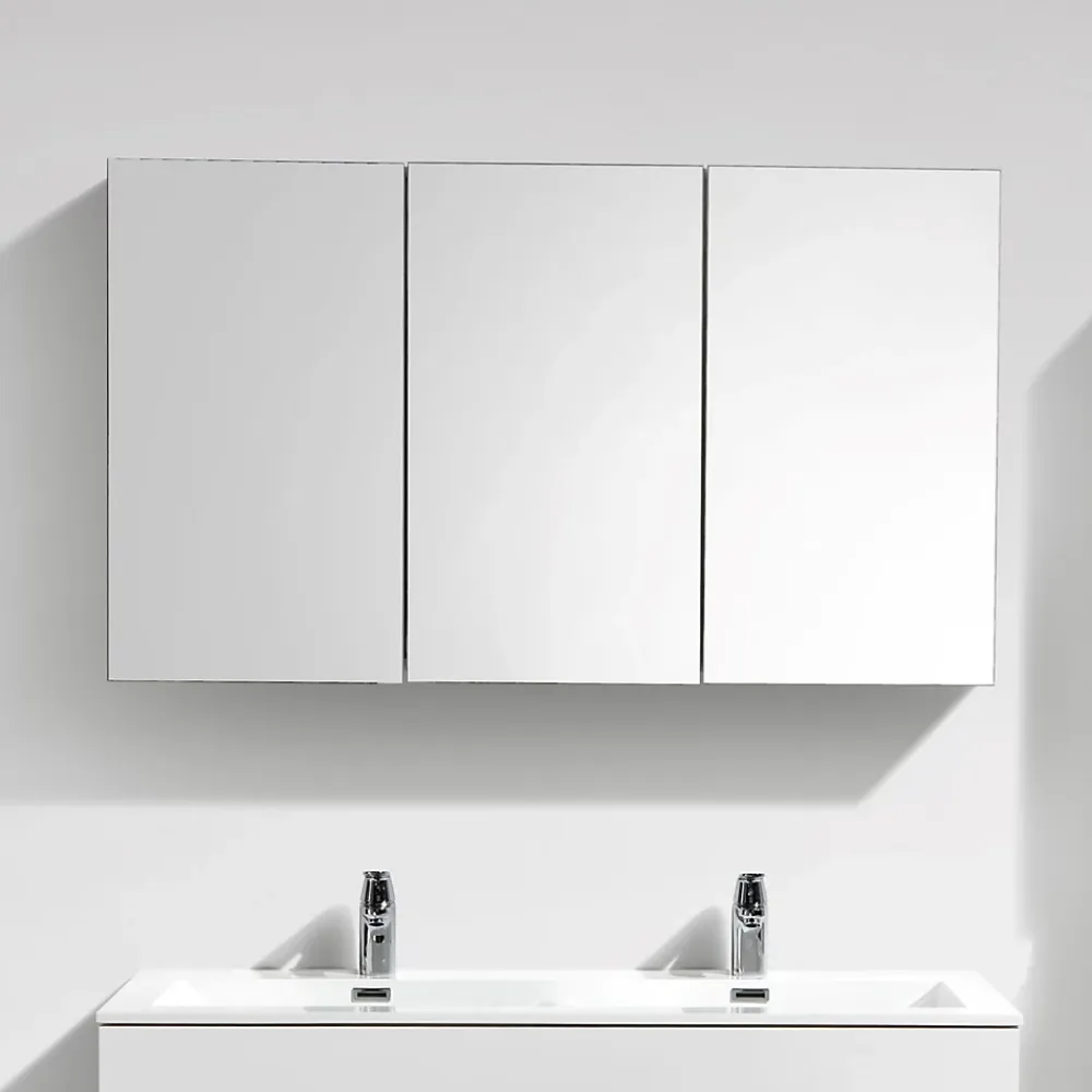 Meuble De Salle De Bains Faible Profondeur|Armoire De Toilette|Stano Armoire de toilette bloc-miroir SIENA largeur 120 cm blanc laque