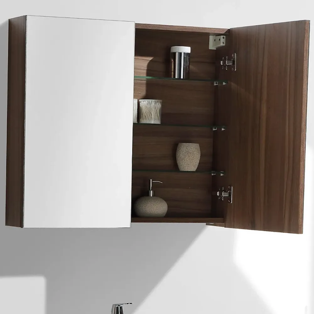 Stano Armoire de toilette bloc-miroir SIENA largeur 80 cm noyer