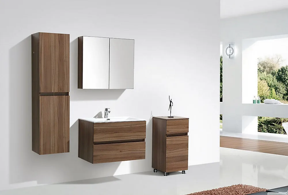 Stano Armoire de toilette bloc-miroir SIENA largeur 80 cm noyer