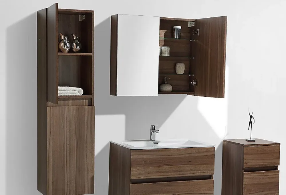 Stano Armoire de toilette bloc-miroir SIENA largeur 80 cm noyer