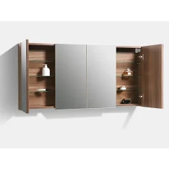 Armoire De Toilette|Stano Armoire de toilette bloc-miroir SIENA largeur 144 cm noyer