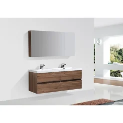 Armoire De Toilette|Stano Armoire de toilette bloc-miroir SIENA largeur 144 cm noyer