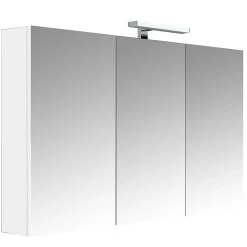 Planète Bain Armoire de toilette éclairante 3 portes 120 cm blanche Juno 2