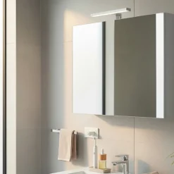Planète Bain Armoire de toilette éclairante 2 portes 80 cm blanche Juno 2
