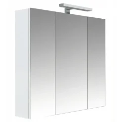 Armoire De Toilette|Planète Bain Armoire de toilette éclairante 3 portes 60 cm blanche Juno 2