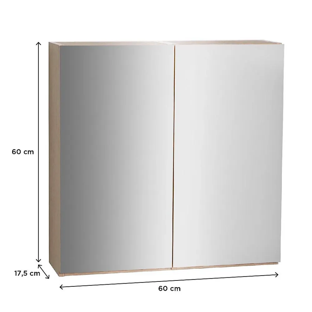 Mob-In Armoire de toilette 60cm double porte avec miroirs WILL