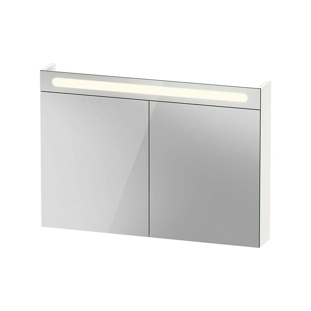 Armoire De Toilette|Duravit Armoire de toilette en aluminium 2 portes miroir avec éclairage LED pour salle de bain et toilette - 70x100x15cm - DURAPOINT