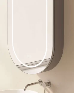 Poalgi Armoire de toilette LED aluminium MANILLONS 1p miroir l. 50 cm H. 90 cm P. 14 cm - Mint