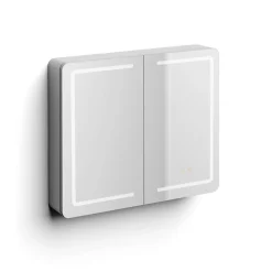 Poalgi Armoire de toilette LED aluminium MANILLONS 2p miroir l. 80 cm H. 70 cm P. 14 cm - Gan