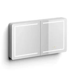 Poalgi Armoire de toilette LED aluminium MANILLONS 2p miroir l. 120 cm H. 70 cm P. 14 cm - Gan